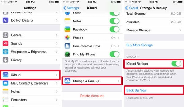 icloud 백업을 사용하여 삭제된 데이터 복구