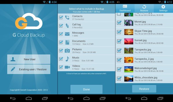 Android contacten back-up apps