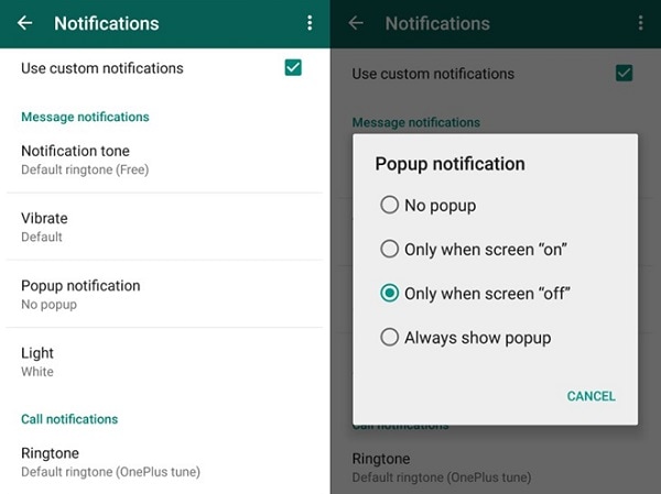 indstillinger for whatsapp-meddelelser