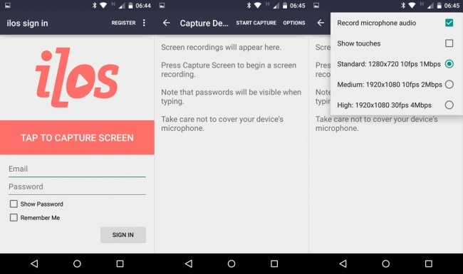 συσκευή εγγραφής οθόνης android