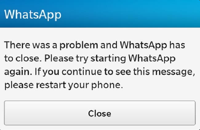 a whatsapp nem működik
