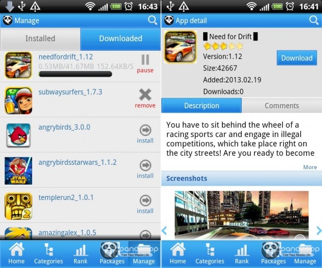 Android-sovellusmarkkinat: Pandaapp