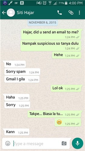 whatsapp ringsignal - öppna chatten