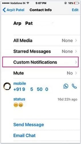 whatsapp ringsignal-Klicka på anpassade meddelanden