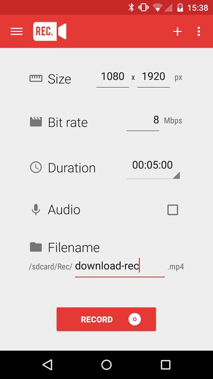 ndroidレコード画面