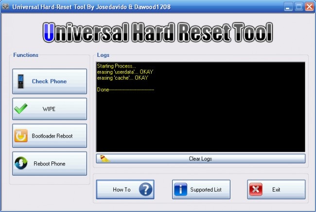 tovární reset android