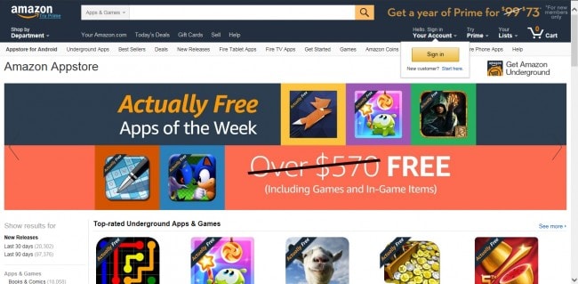 Ιστότοπος λήψης εφαρμογών android