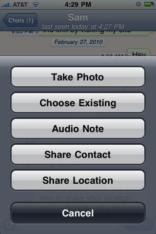 Deling af whatsapp-placering