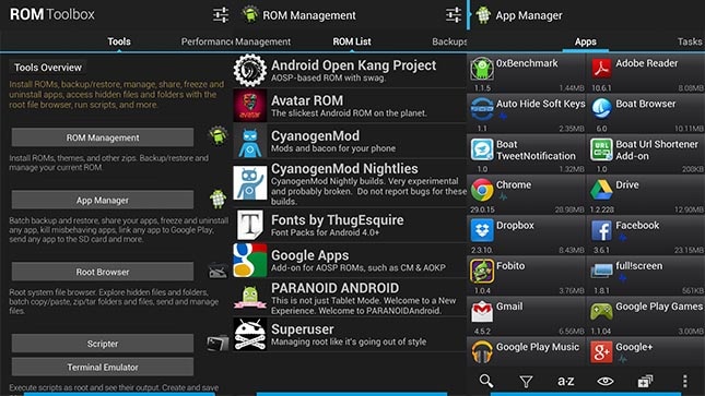 Legnépszerűbb Android Root alkalmazás: ROM Toolbox Pro