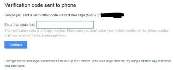 reset Gmail-wachtwoord op Android-type in uw verificatiecode