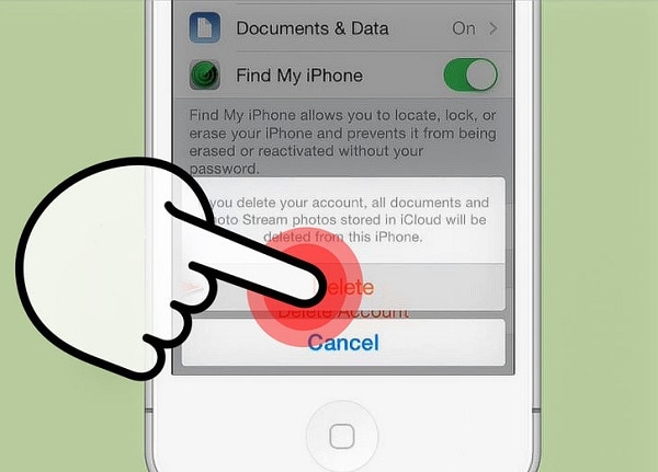 重置 icloud 電子郵件-確認刪除帳戶