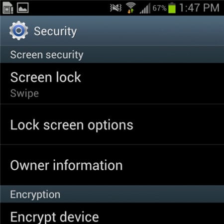 ロック画面のAndroidを無効にする