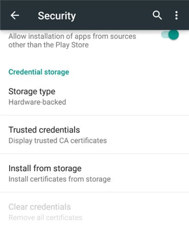 ロック画面のAndroidを無効にする
