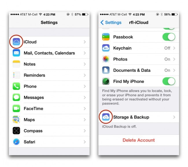 accedere alle note in icloud
