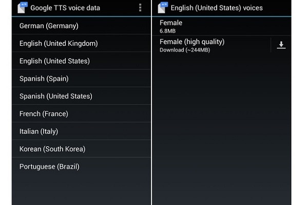 usar a conversão de texto em fala do Google no Android