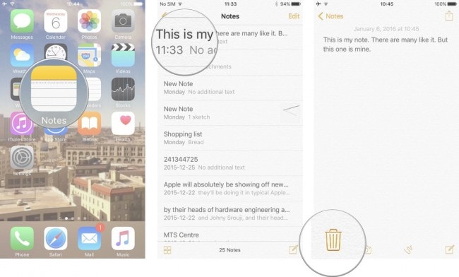 Löschen Sie doppelte Notizen auf dem iPhone