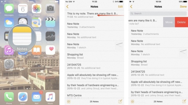 duplizierte iphone notizen