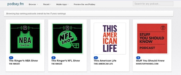 Λήψη Podcast χωρίς iTunes - Επιλέξτε την κατηγορία