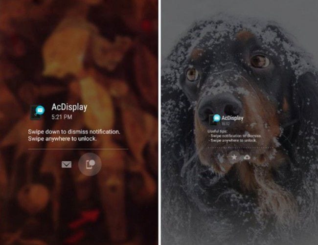 ontgrendel apps voor Android-AcDisplay