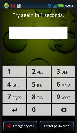 あなたのAndroidに間違ったピンを入力してください