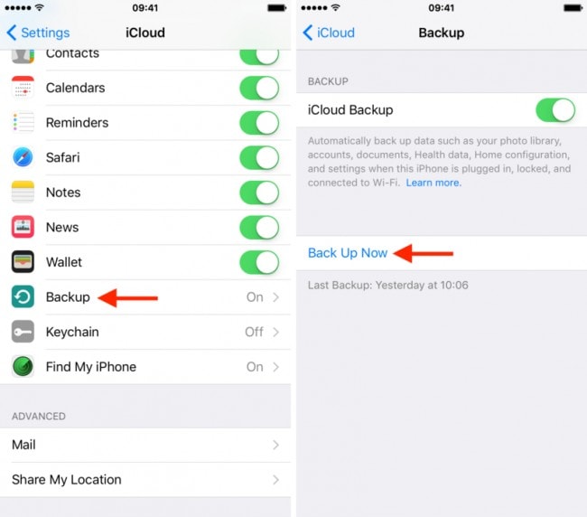 backup στο icloud