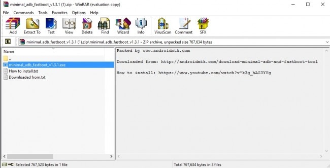 最小限のadbおよびfastbootインストーラーzip
