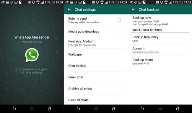 Samsung automatische WhatsApp-Sicherung