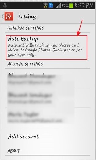 sauvegarde google photos samsung