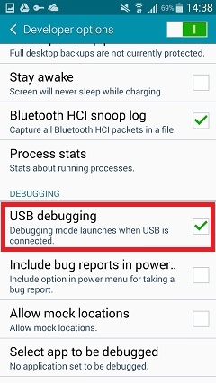 USB отладки