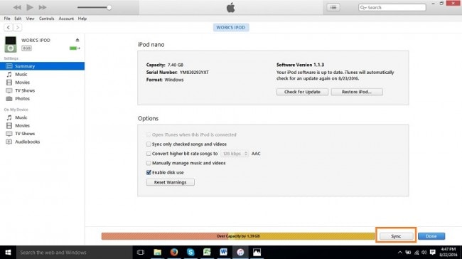 Jak vložit hudbu do iPodu shuffle-Sync