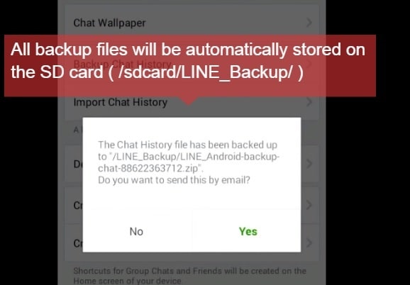 save line chats to email