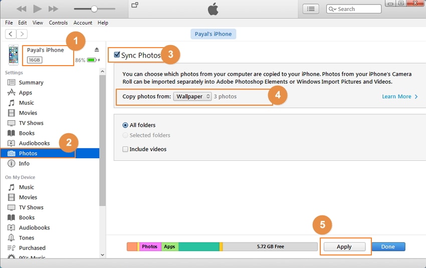 Importer tapet til en iPhone