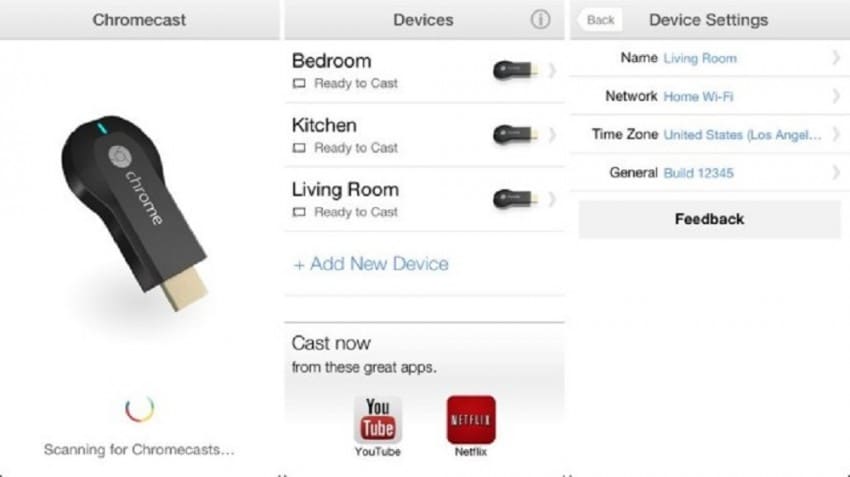 Chromecastを搭載したミラーiPhone