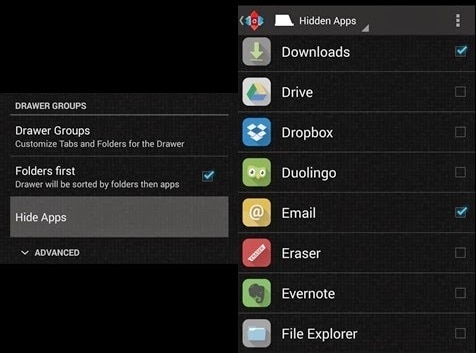 Verstecke Apps mit Nova Launcher Prime