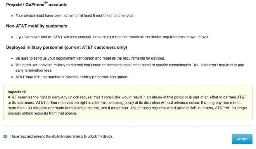 AT&T의 AT&T iPhone 6s 잠금 해제