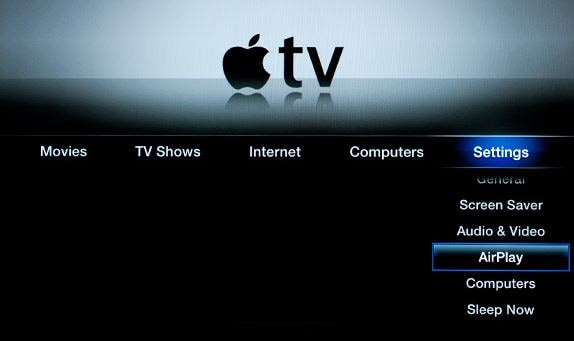 AirPlay inschakelen op Apple TV