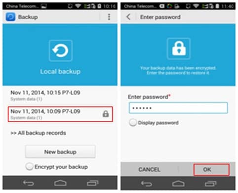 huaweiバックアップを復元する