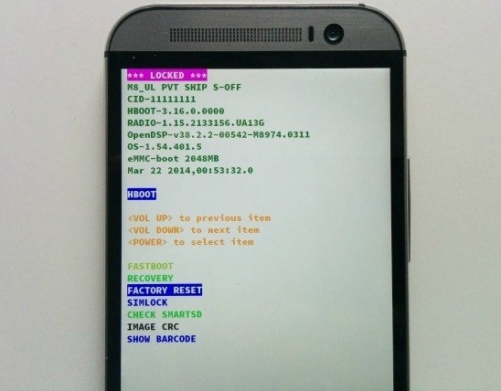 从恢复模式硬重置HTC一