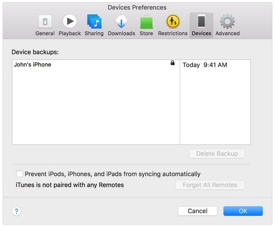 Backup do iPhone 8