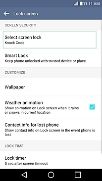 nastavení klepacího kódu na lg g4