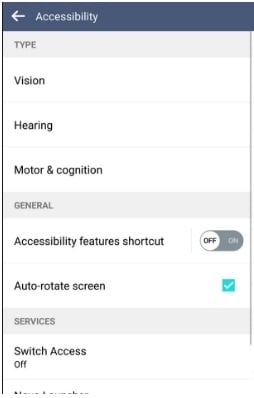 ignorar a verificação do google - menu de acessibilidade