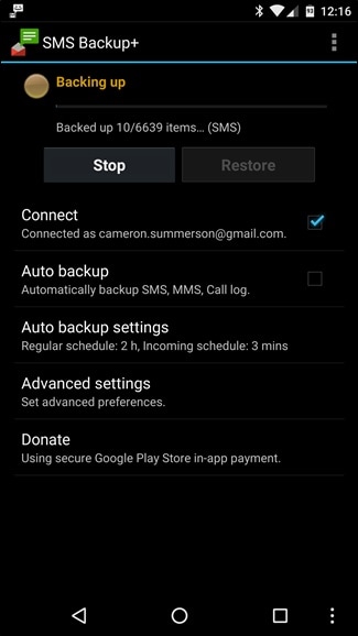 android sms biztonsági mentése – kezdje el a biztonsági mentést 2