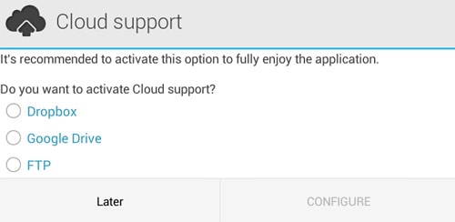 android full backup - konfigurer skystøtte