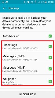 backup de conta samsung - backup agora