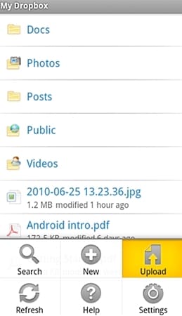 backup da conta samsung - toque em upload