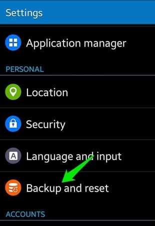 backup de conta samsung - backup e restauração