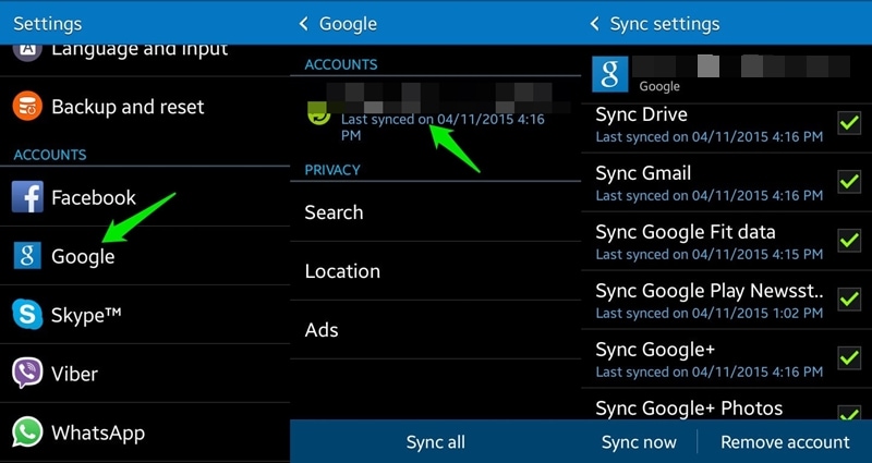 backup de conta samsung - sincronize agora