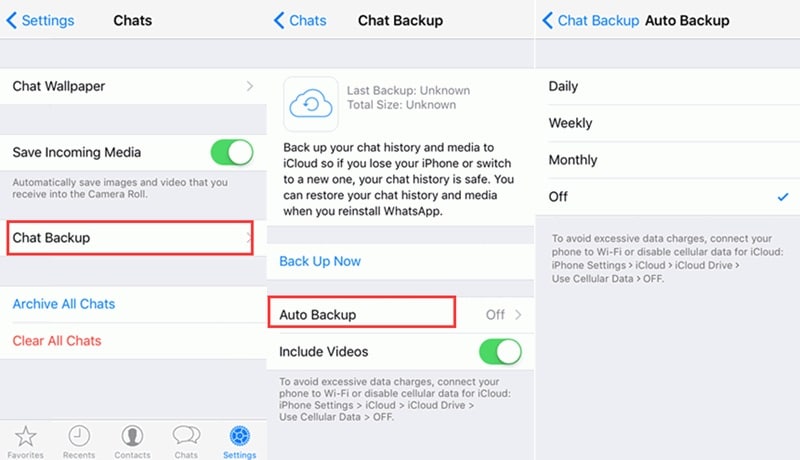 jak opravit, že whatsapp nefunguje na iphone-turn-off-whatsapp-auto-backup