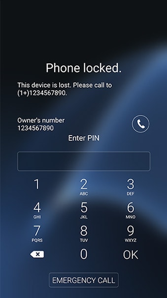 Samsung perdió el teléfono: bloquee la pantalla