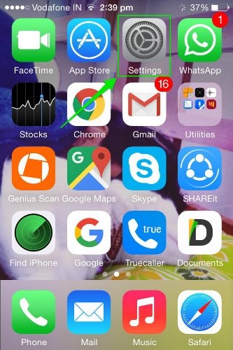 اضغط على الإعدادات